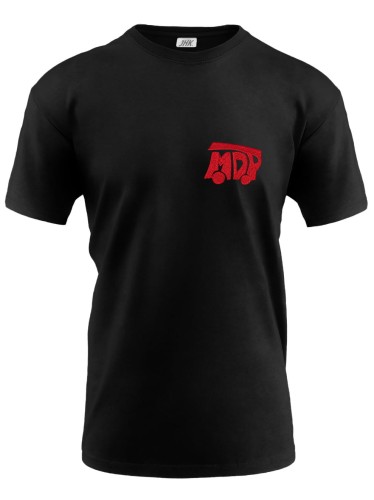 T-shirt czarny z haftowanym logo MDP męski