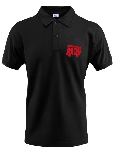 Koszulka POLO czarna z haftowanym logo MDP