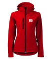Softshell kurtka czerwona z haftowanym logo MDP damska