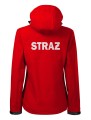 Softshell kurtka czerwona z haftowanym logo MDP damska