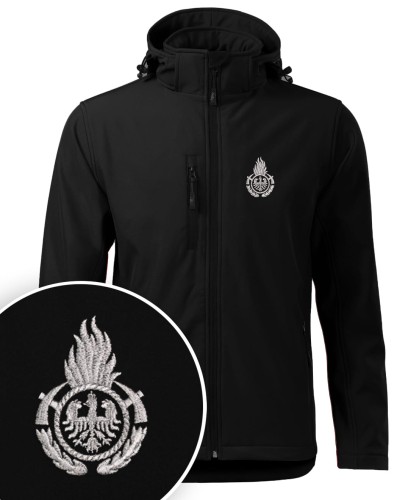 Softshell kurtka czarna z haftowanym logo OGNIK męska