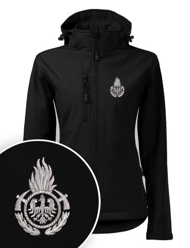 Softshell kurtka czarna z haftowanym logo OGNIK damska