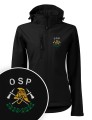 Softshell kurtka czarna z haftowanym logo OSP damska