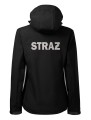 Softshell kurtka czarna z haftowanym logo OSP damska