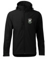Softshell kurtka czarna z haftowanym logo FOREST GUARD męska