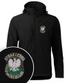 Softshell kurtka czarna z haftowanym logo FOREST GUARD męska