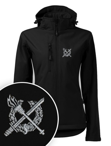 Softshell kurtka czarna z haftowanym logo SW damska