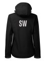 Softshell kurtka czarna z haftowanym logo SW damska