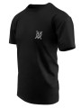 T-shirt czarny z haftowanym srebrnym logo SW męski