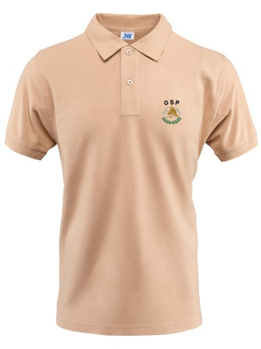 Koszulka POLO piaskowa z haftowanym logo OSP