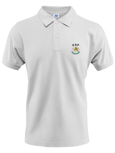 Koszulka POLO biała z haftowanym logo OSP