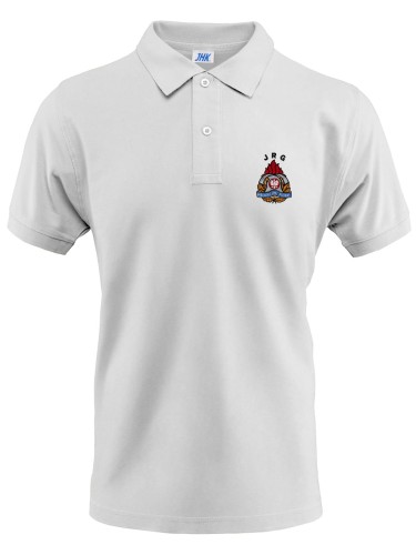 Koszulka POLO biała z haftowanym logo PSP JRG