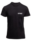 T-shirt czarny z białym napisem STRAŻ męski