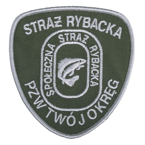 Naszywka SPOŁECZNA STRAŻ RYBACKA z nazwą okręgu